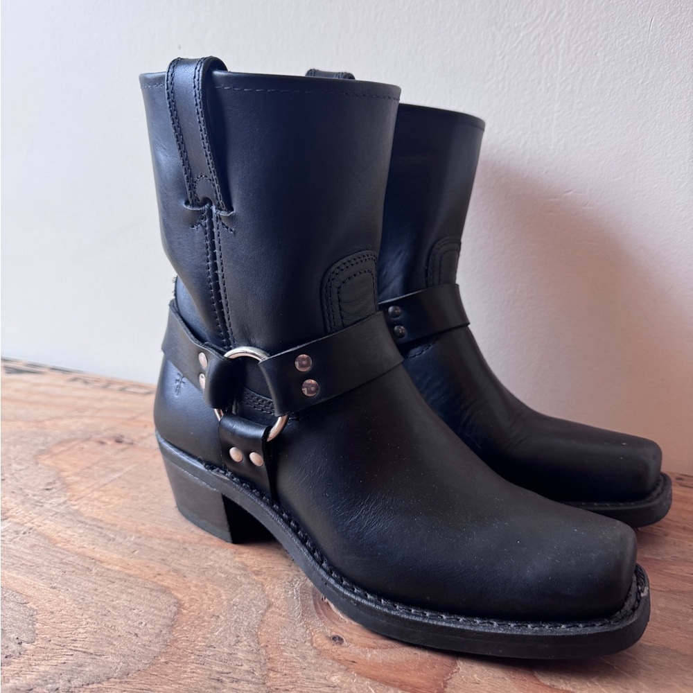 Frye Leather harness boots size 8